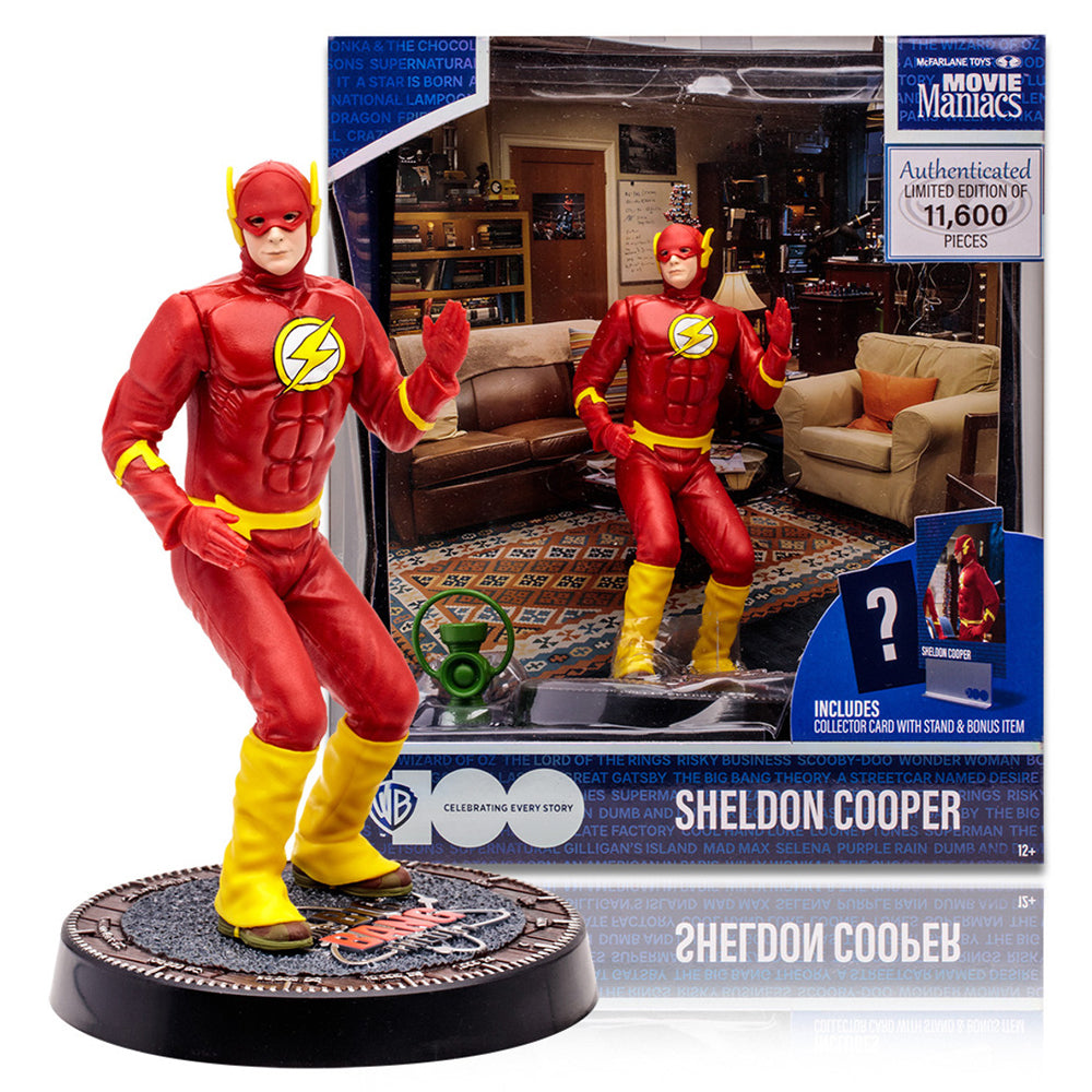 Sheldon Cooper as Flash from The Big Bang Theory (WB 100: Movie Maniacs) 6" Posed Figure