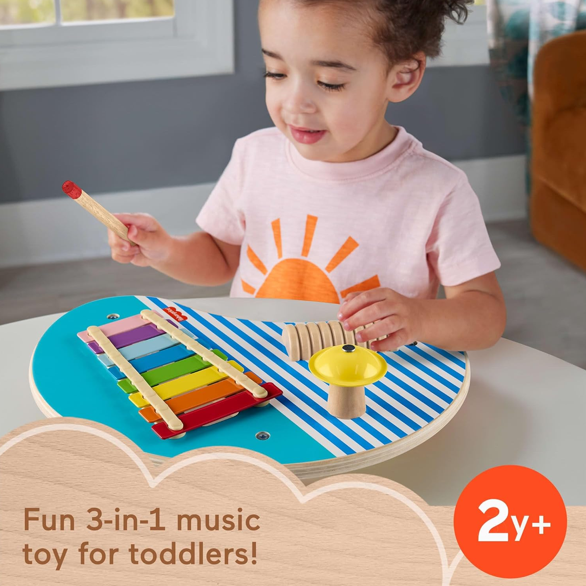 Fisher-Price Toddler Toy Wooden Musical Table