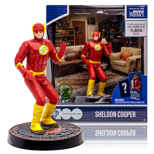 Sheldon Cooper as Flash from The Big Bang Theory (WB 100: Movie Maniacs) 6" Posed Figure